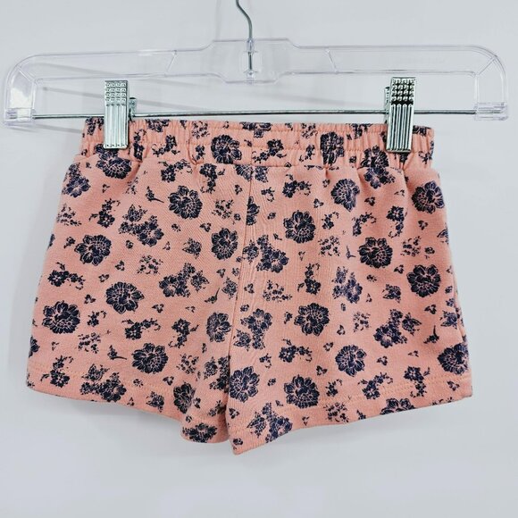 Lucky Brand Shorts 4T Pink Blue Floral Cotton Stretch Elastic Waist Pull On Baby - Picture 7 of 8